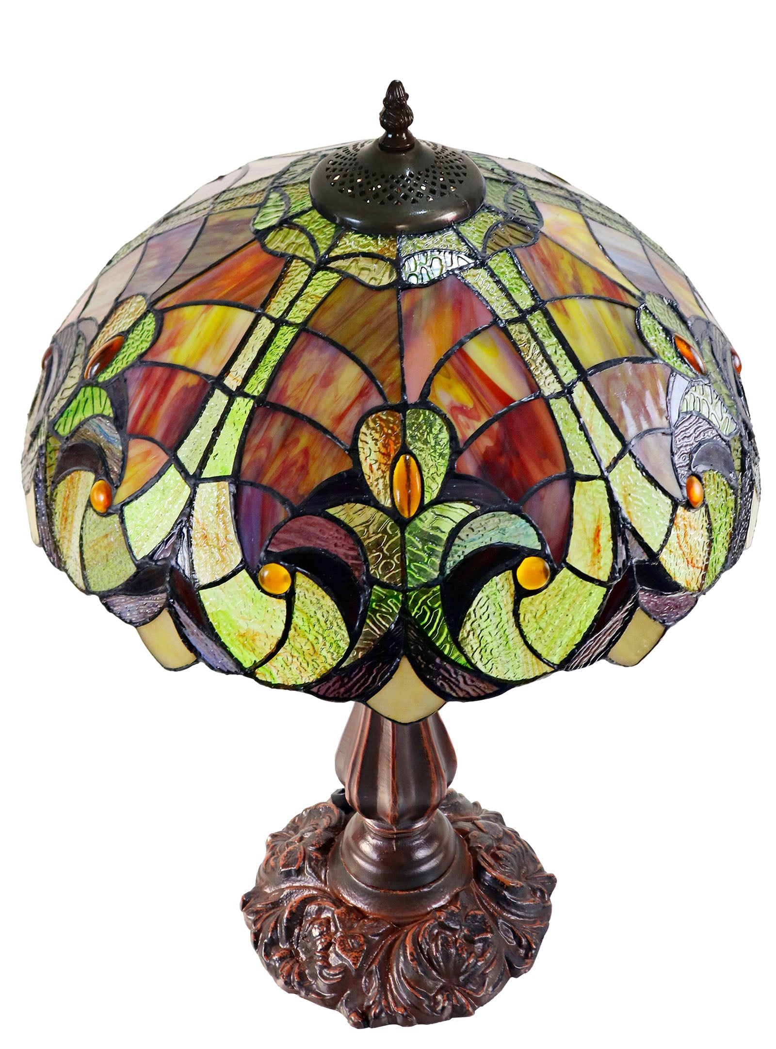 16" Large Amor Red Victorian Style Tiffany Table Lamp