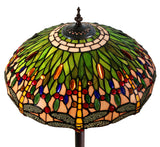 18" Classical Green Dragonfly  Stained Glass Tiffany Floor Lamp