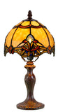 Elegant 8" Beige  Baroque Style Tiffany Mini Lamp