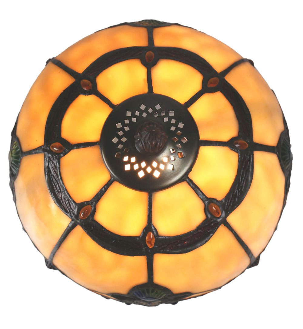 Elegant 8" Beige  Baroque Style Tiffany Mini Lamp