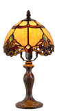 Elegant 8" Beige  Baroque Style Tiffany Mini Lamp