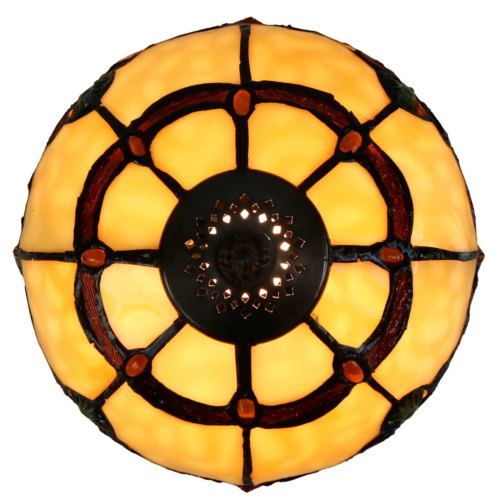 Elegant 8" Beige  Baroque Style Tiffany Mini Lamp