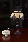 Elegant 8" Beige  Baroque Style Tiffany Mini Lamp