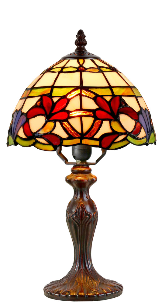 Elegant 8" Leaf Ribbon Style Tiffany Mini Table Lamp