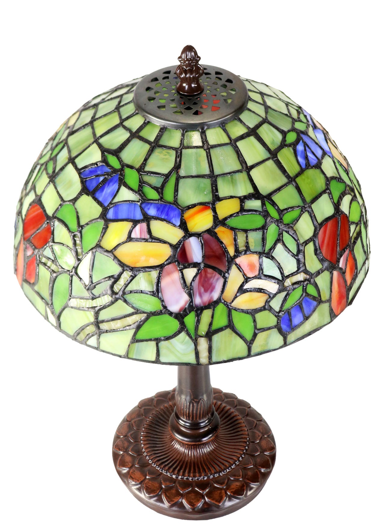 Limited Edition "Exquisite 10" @10” wide Flower Style Iris Tiffany Bedside Lamp
