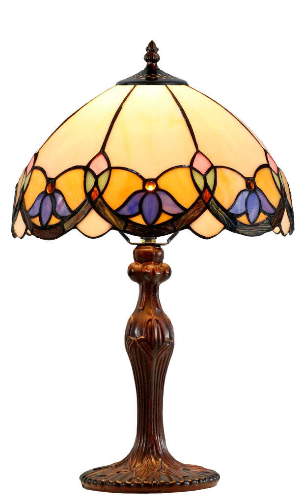 12" Wisteria Style Leadlight Stained Glass Tiffany Bedside Lamp