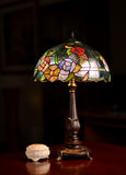 Large  Red Purple Yellow Rose Style Tiffany Table Lamp