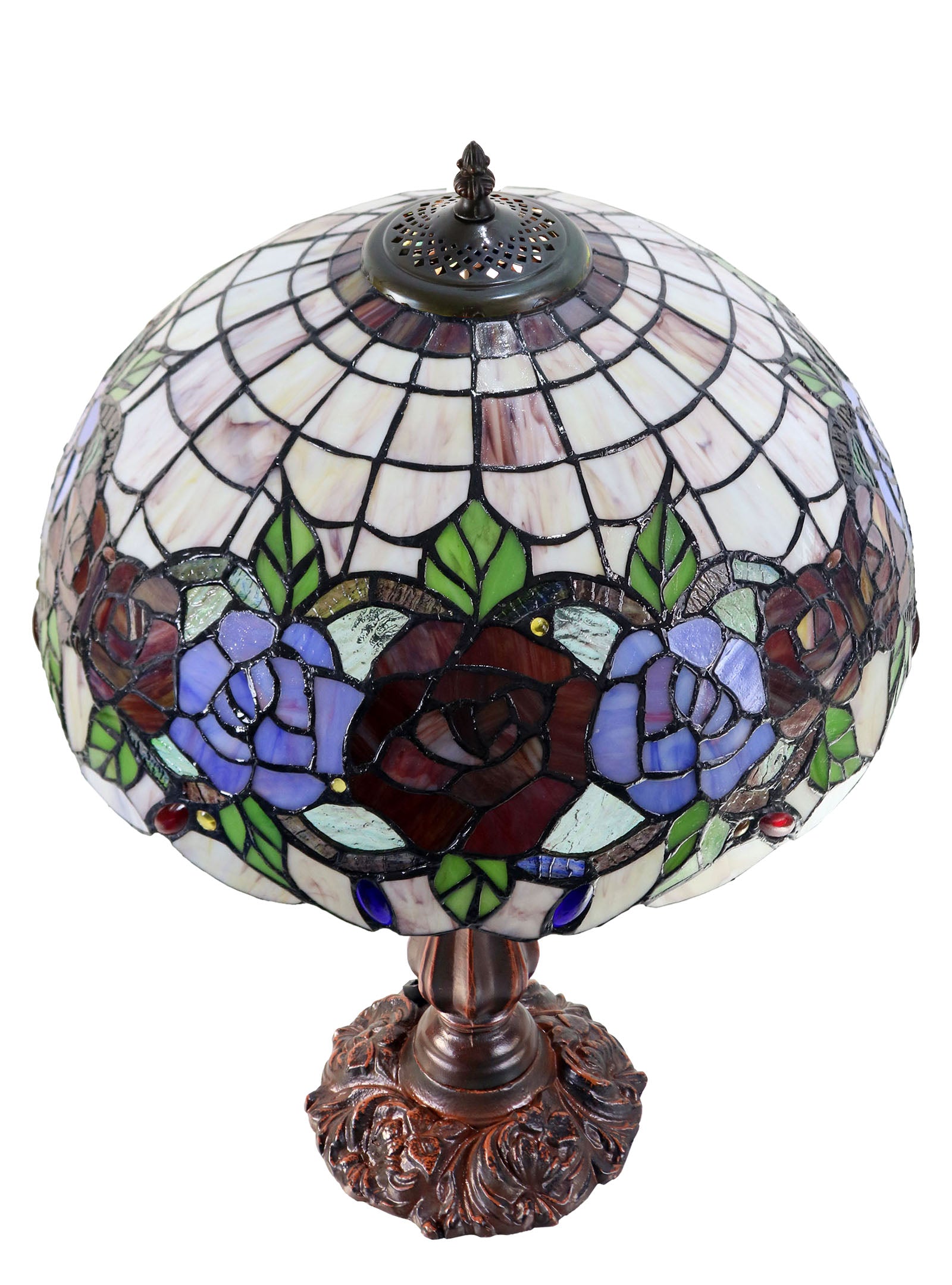 16" Large Blossoming Rose Tiffany Table Lamp