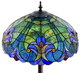 Large 18" Amor Green Victorian Style Tiffany Style Floor Lamp