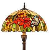18" SunFlower Butterfly Tiffany Floor Lamp