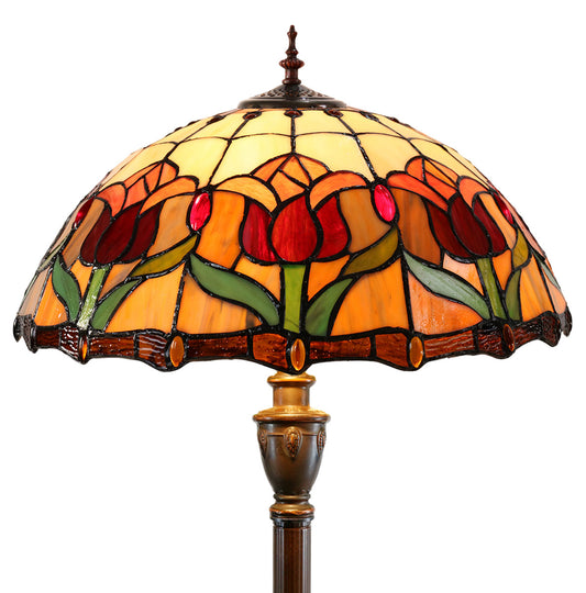 18" Colonial Tulip Style Leadlight Tiffany Floor Lamp