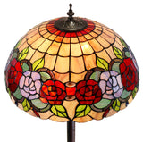 Huge 20" Red Rose Style Leadlight Tiffany Floor Lamp