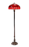 Huge 20" Red GEOMETRIC DOME Tiffany Floor Lamp