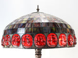 Huge 20" Red GEOMETRIC DOME Tiffany Floor Lamp