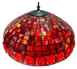 Huge 20" Red GEOMETRIC DOME Tiffany Floor Lamp