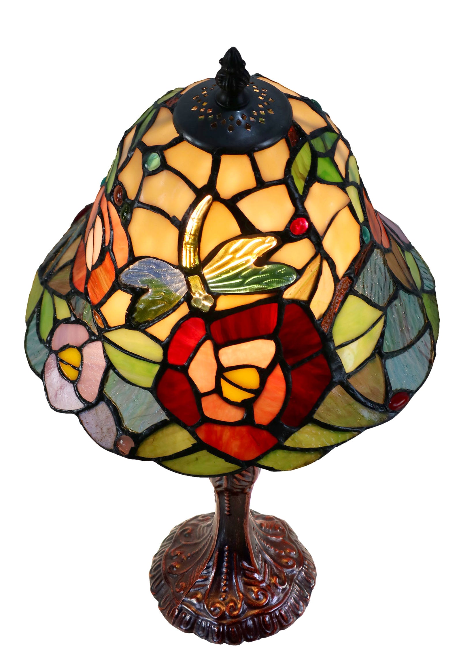 10" Rosita Tiffany Style Stained Glass Table Lamp