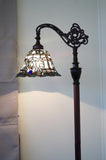 Victorian Style Leadlight Stained Glass Bridge Arm Tiffany  Floor Lamp