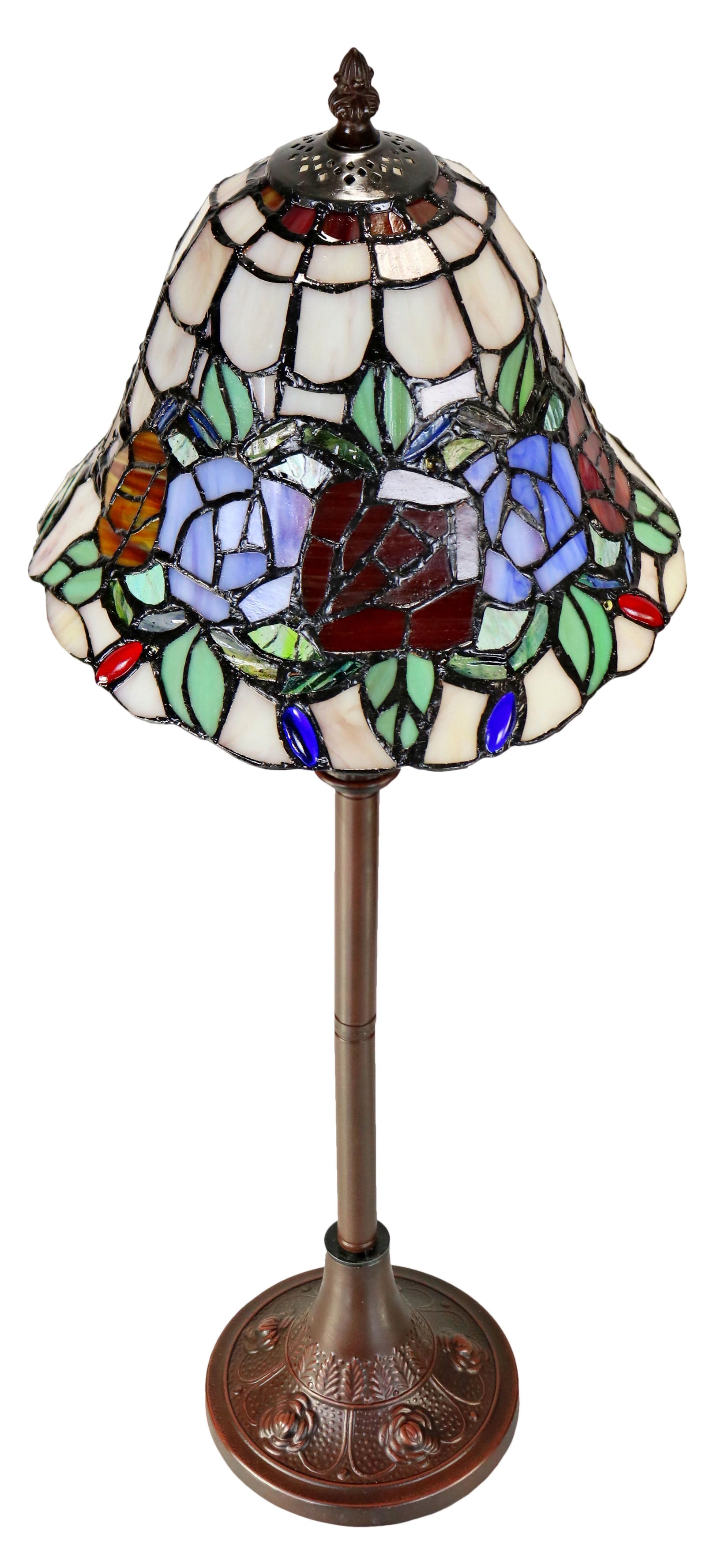 Elegant Rose Style Tiffany Buffet Lamp