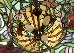 Fabulous Antique Style  iris flower Tiffany Uplihgter Pendant Lights