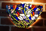 Grady Floral Swirl Tiffany Style Wall Sconce