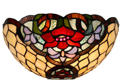 Red Alicia Tiffany Style Stained Glass Wall Sconce