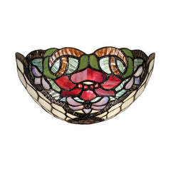 Red Alicia Tiffany Style Stained Glass Wall Sconce