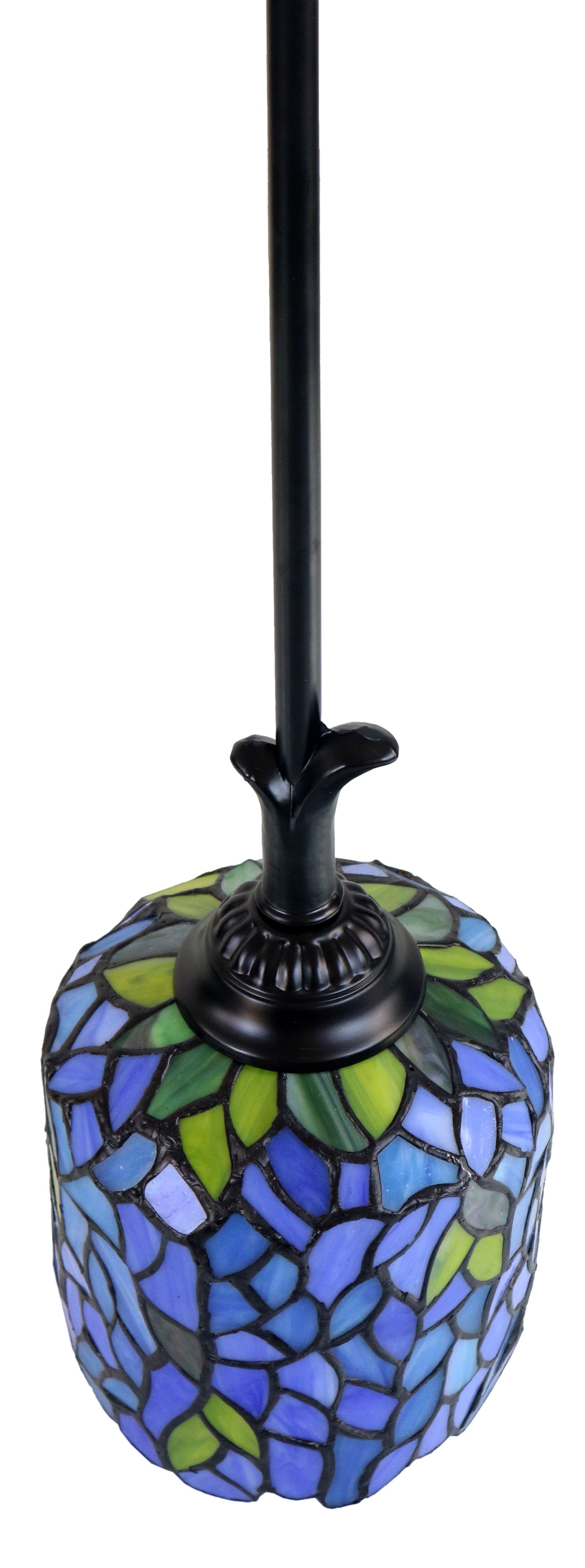 Blue Wisteria Stained Glass Vintage Pole Pendant Tiffany Ceiling Light