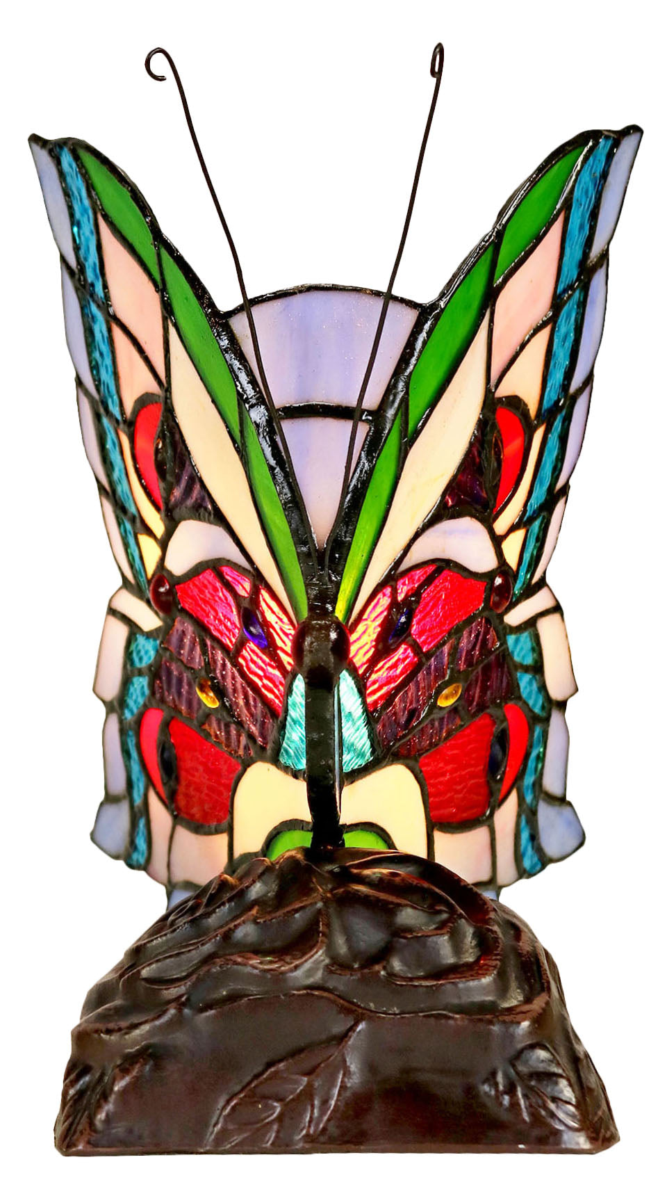 Multip-color Butterfly  Tiffany Leadlight Stained Glass Art Deco Table Lamp