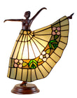 Art Deco Dancer Figurines Tiffany Stained Glass Accent Lamp