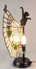 Art Deco Dancer Figurines Tiffany Stained Glass Accent Lamp