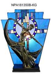 Amazing Art Deco Stunning Dancer Figurines Tiffany Stained Glass  Lamp