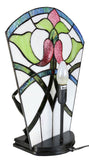 Floral Art Deco Dancer Figurines Tiffany Stained Glass  Lamp