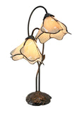 Double Lamp shade Flower Water Lily Style Tiffany Table Lamp*Ivory