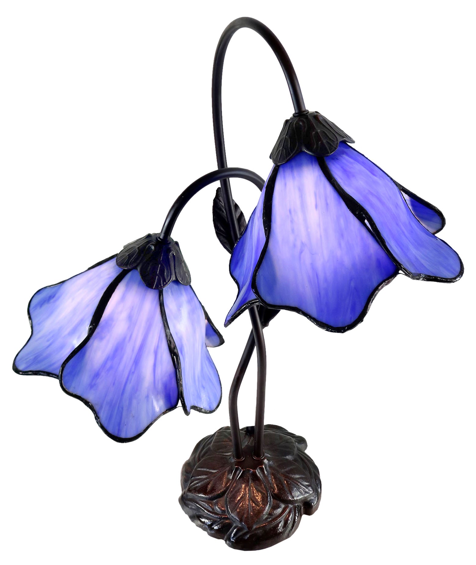 Double Lamp shade Flower  Water Lily Style Tiffany Table Lamp*blue
