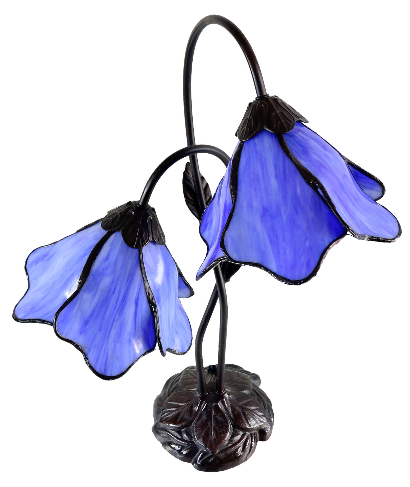 Double Lamp shade Flower  Water Lily Style Tiffany Table Lamp*blue