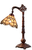 Elegant Leadlight Stained Glass Bridge Arm Vienna  Tiffany  Desk Lamp