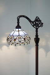 Waratah Style Leadlight Stained Glass Bridge Arm Tiffany  Floor Lamp
