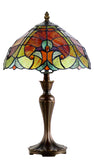 Flowing Color Collection@12" Amor Red Tiffany Bedside Lamp