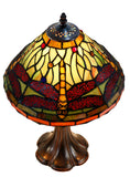 12"  Classical Dragonfly Style Tiffany Bedside Lamp