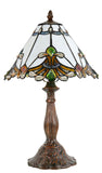 Stunning 12" White Jewel Carousel Tiffany Bedside Lamp