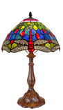 12"  Classical Blue, Green Red Dragonfly Style Tiffany Bedside Lamp