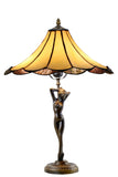 Amazing Umbrella 14" Tiffany Style Stained Glass Figurine Table Lamp