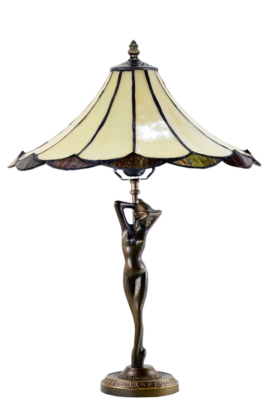 Amazing Umbrella 14" Tiffany Style Stained Glass Figurine Table Lamp