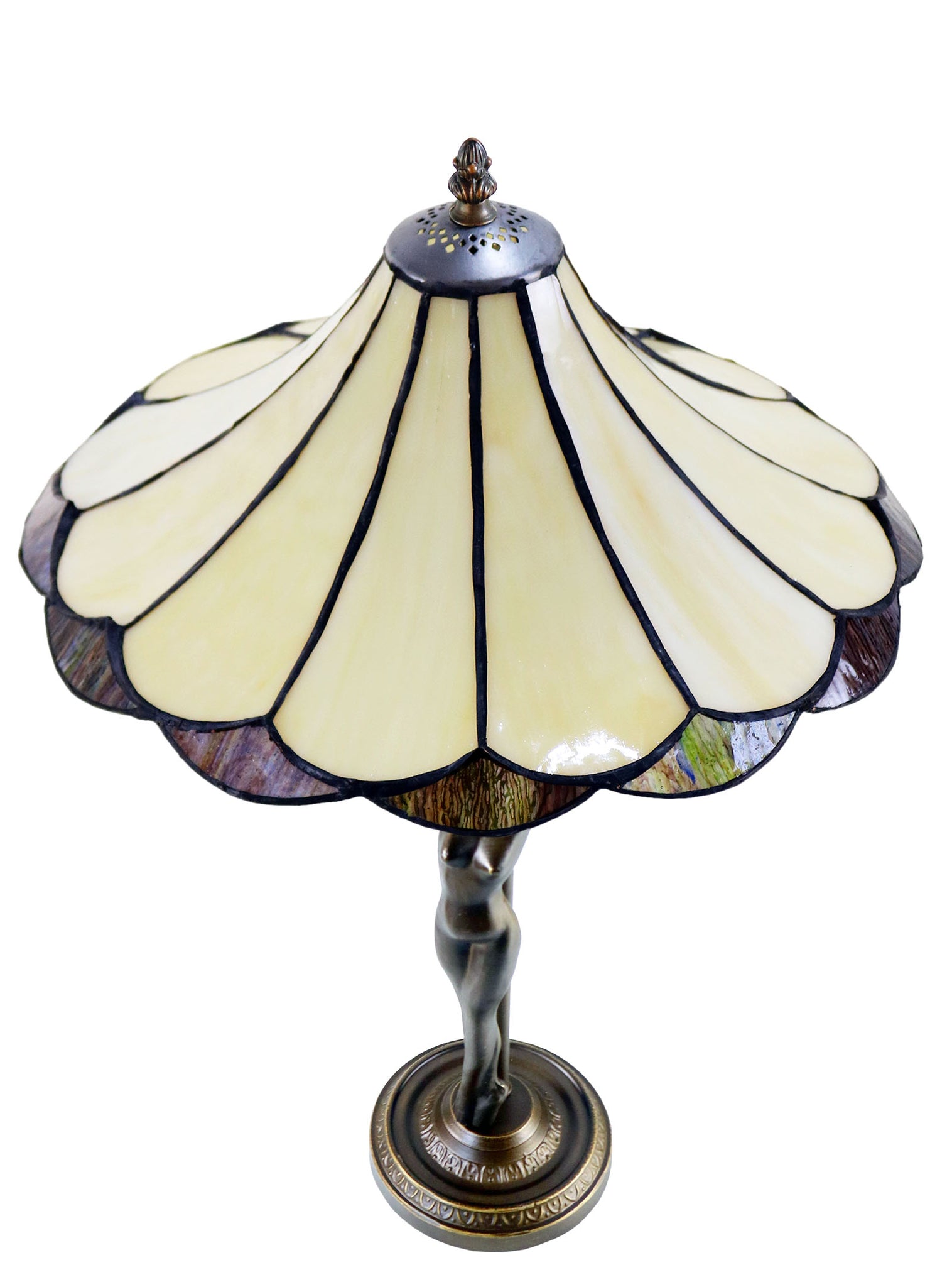 Amazing Umbrella 14" Tiffany Style Stained Glass Figurine Table Lamp Joanne Tiffany