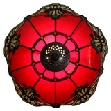 14" Red Jewel Carousel Tiffany Table Bedside Lamp