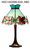 Vintage 14"  Alstroemeria Flower Tiffany Table Lamp