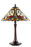 Large 16" Tiffany-style Desert Rose Stained Glass 23-inches High Table Lamp