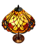 Large 16" Tiffany-style Desert Rose Stained Glass 23-inches High Table Lamp