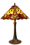 Large 16" Tiffany-style Desert Rose Stained Glass 23-inches High Table Lamp