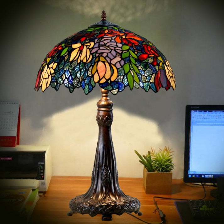 Timeless CollectionHuge @18 inches Flaming Trumpet Style Tiffany Table Lamp